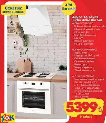 ALPİNA 16 BEYAZ TURBO ANKASTRE SET